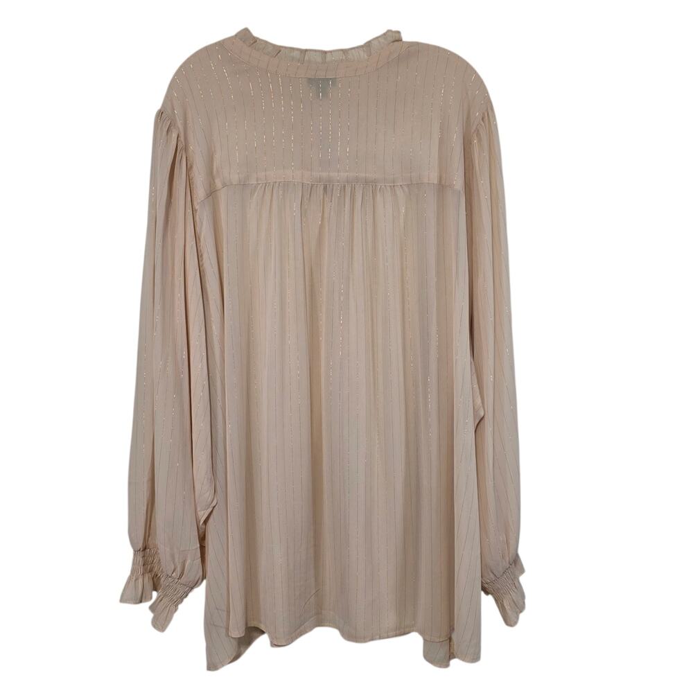 Torrid Womens Crinkle Chiffon Button Up Mock Neck Blouse Size 5X - Picture 11 of 12